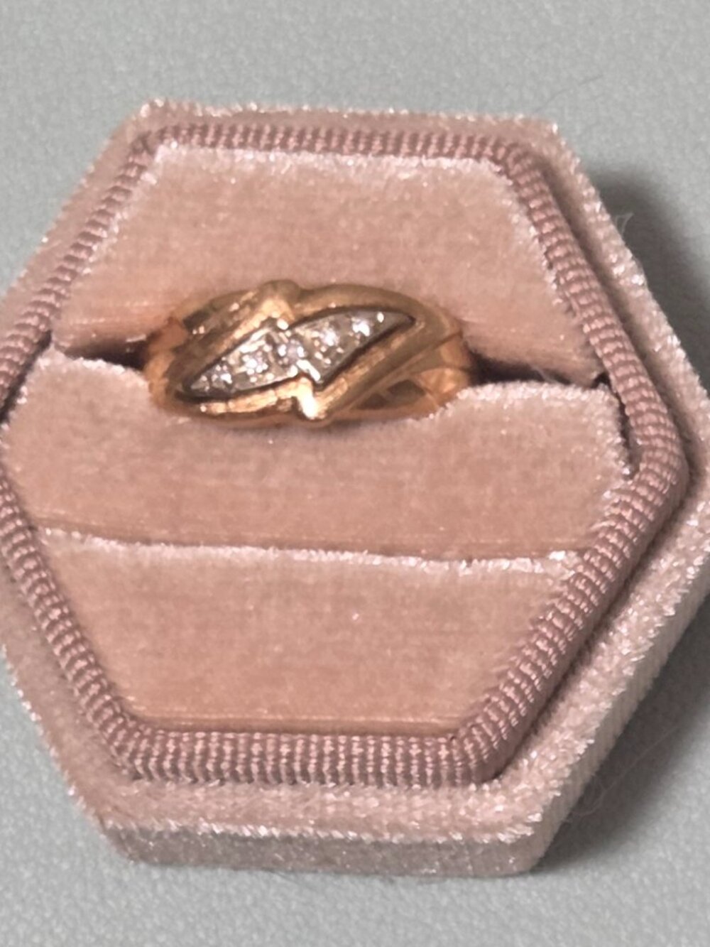 Vintage 14K Yellow Gold 5-Stone Bypass Diamond Wedding Band - Size 6.25
